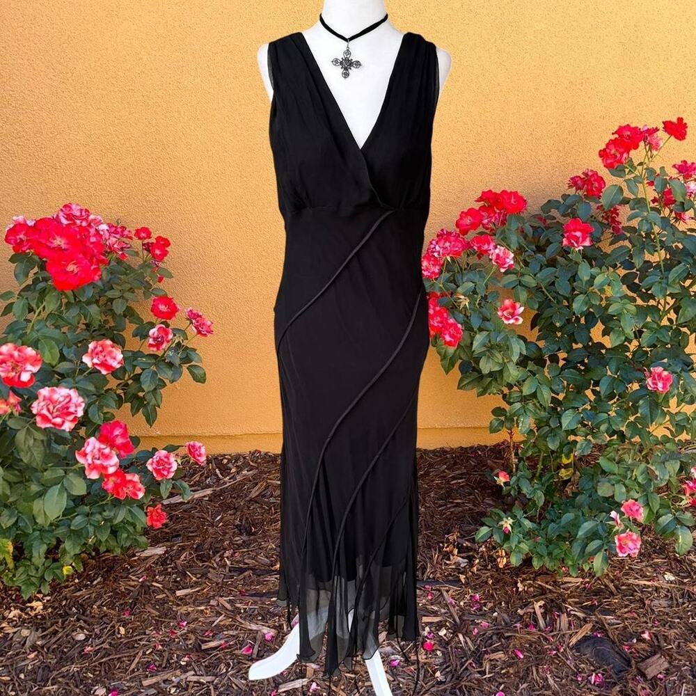 Whimsigoth fairy black silk formal dress